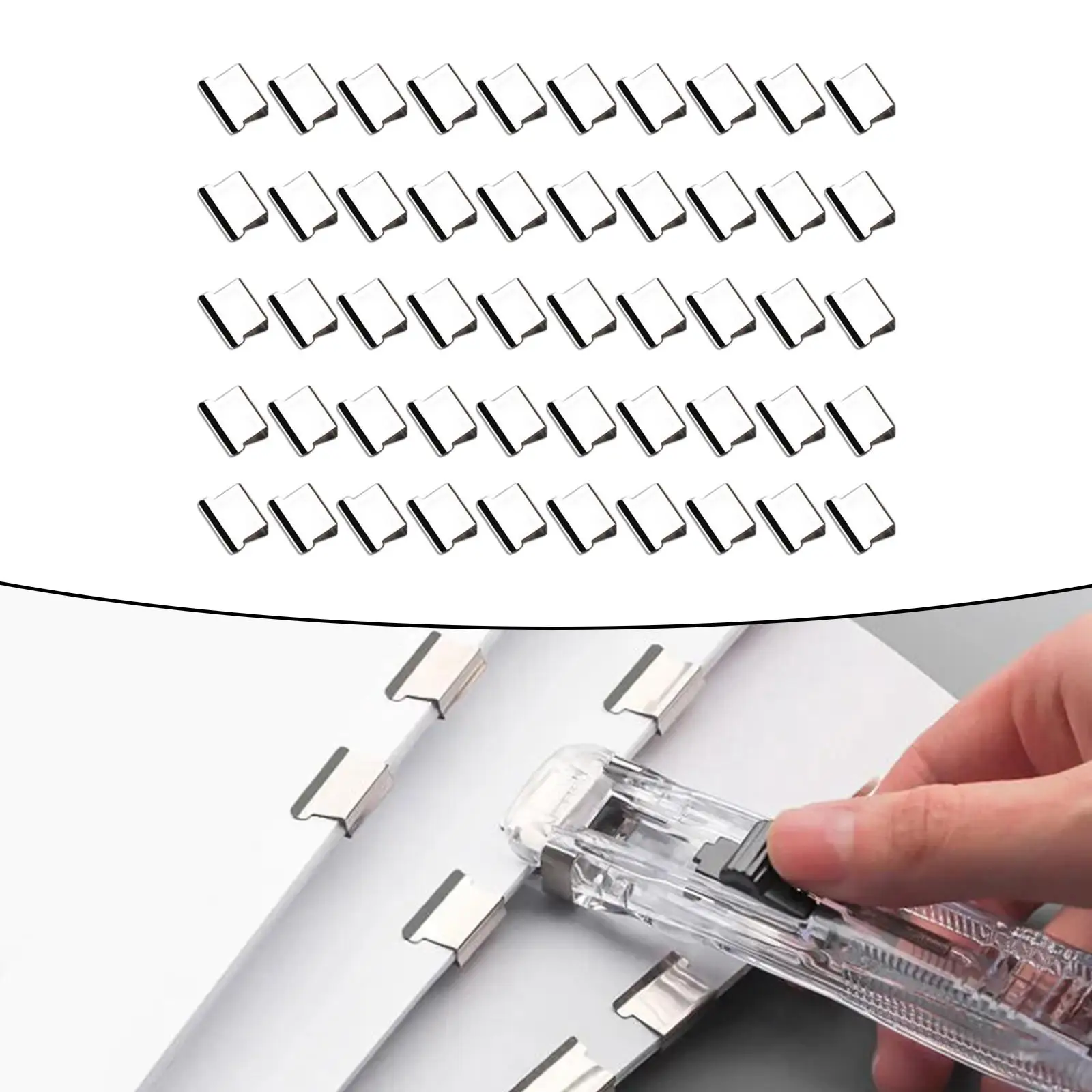 Clip de papel de mano, práctico encuadernación, portátil, multiusos, reutilizable para dormitorio, clips negros