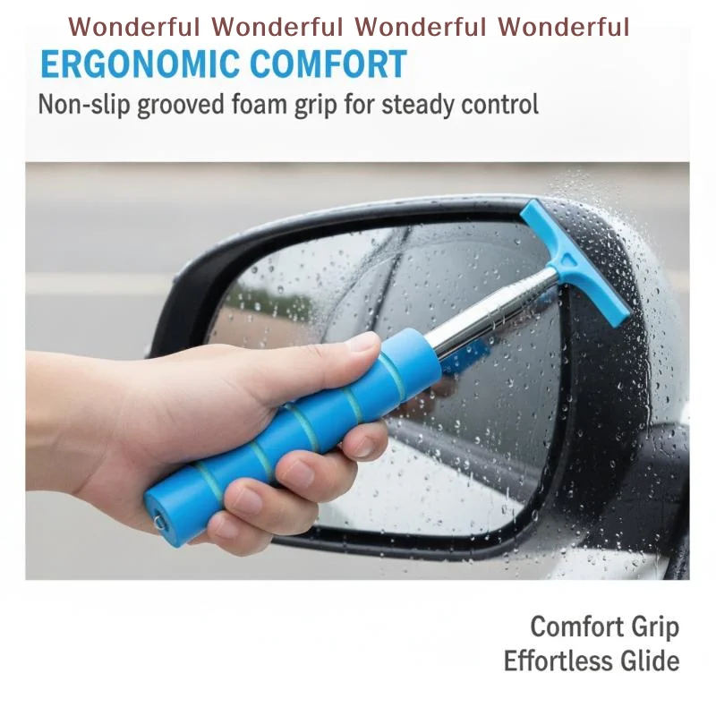 Retractable Car Windshield Ice Scraper Nonslip Grip Extendable Stainless Steel Rod For Winter Snow Frost Removal