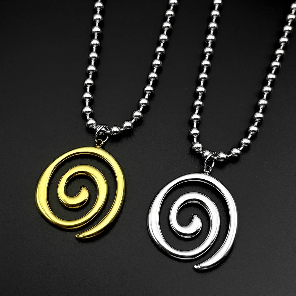 Y2K Spiral Vortex Beads Chain Choker For Women Men Stainless Steel Punk Grunge Aesthetic Art Goth Fashion Necklace Jewelry