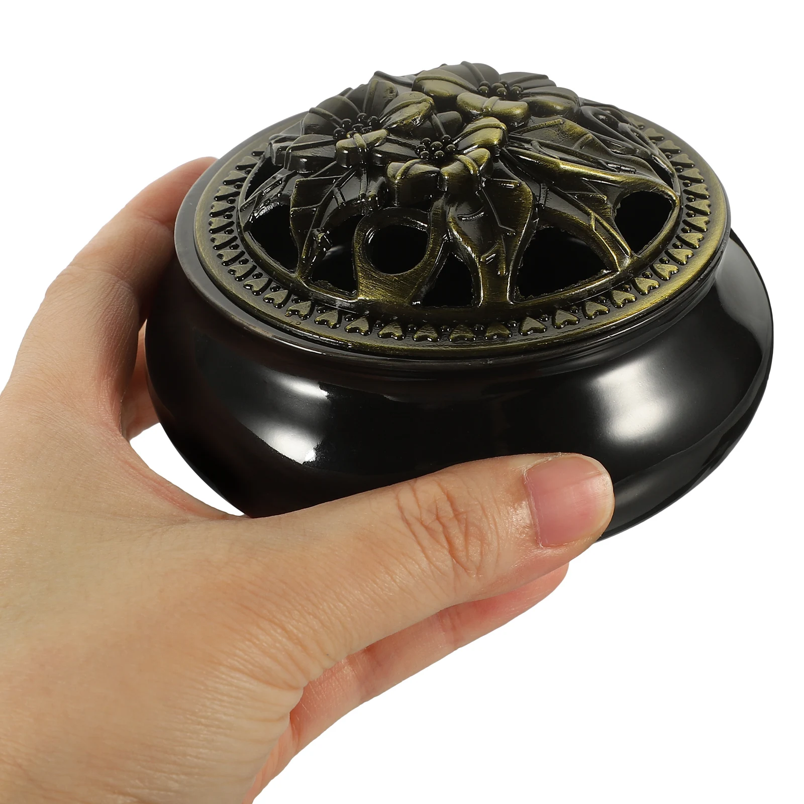 

Ceramic Incense Burner Retro Style Desktop Aroma Holder Small Elegant Censer Home Office Aromatherapy Stove Incense Stick Holder