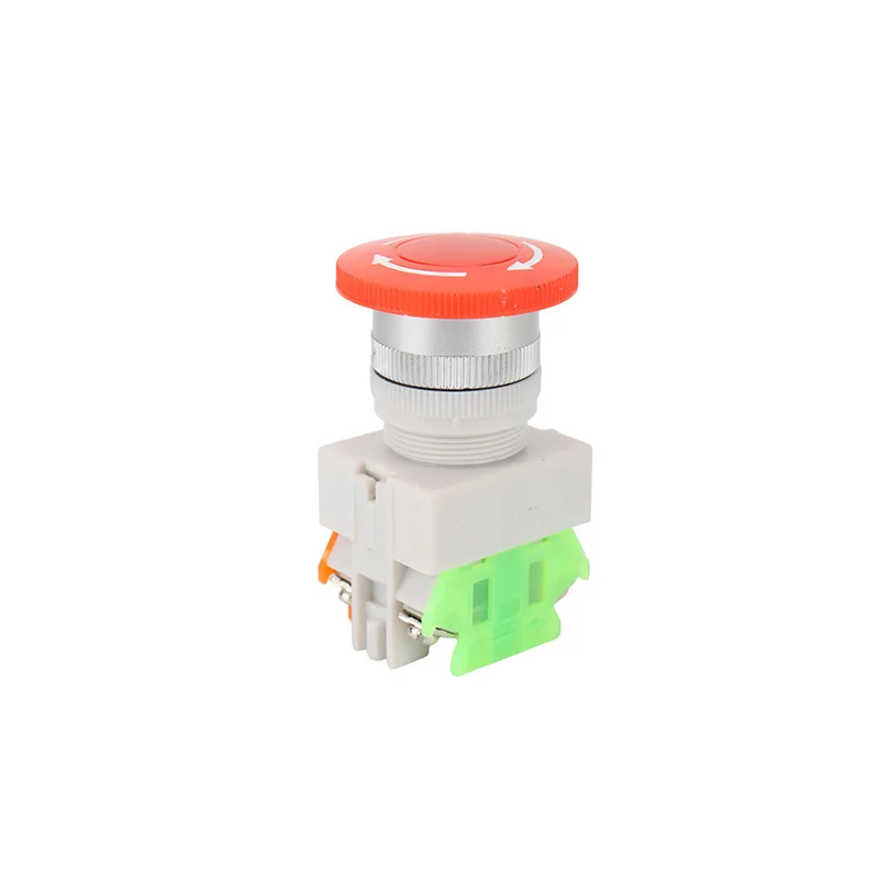 Red Mushroom Cap 1NO 1NC DPST Emergency Stop Push Button Switch AC 660V 10A Switch Equipment Lift Elevator Latching Self Lock