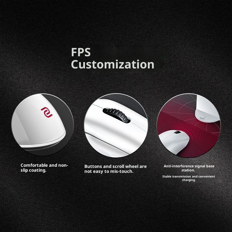 ZOWIE GEAR U2/EC/S/FK/ZA-DW ماوس أبيض مزدوج الوضع ماوس لاسلكي Paw3950 4000 هرتز معدل الاستقطاب الألعاب الفئران ملحقات الكمبيوتر #4