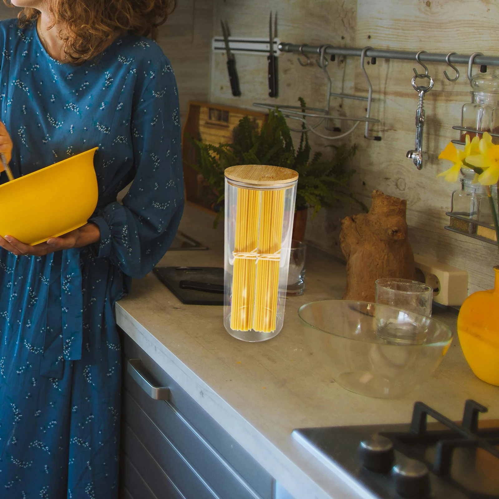 

Sealed Jar Containers Pasta Storage Cereals Pantry Lids Airtight Reusable Safe Transparent Dry Food Noodle Grain Candy Nut