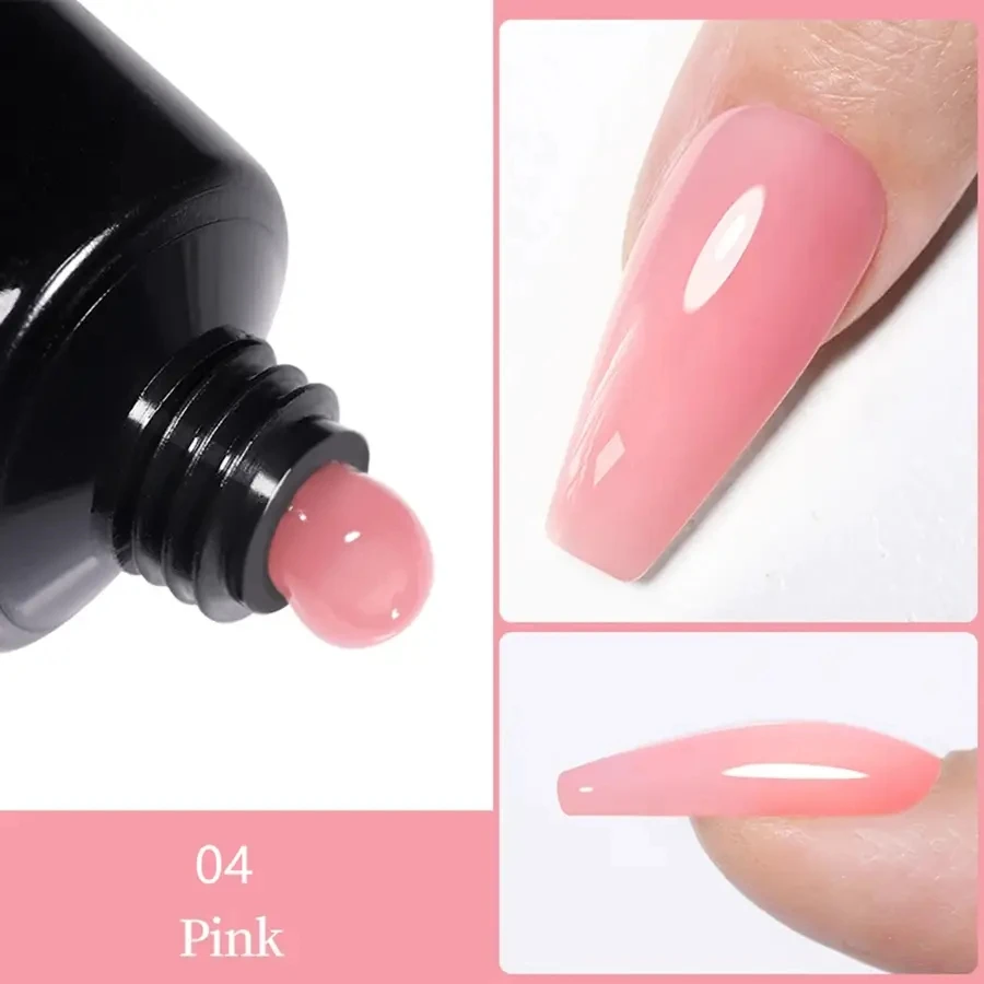 Ensemble d'ongles en Gel d'extension Poly 6 couleurs, ensemble de Gel pour ongles en Poly à paillettes, rose gelée, nu, rose, violet, marron, pour automne et hiver, lots en vrac