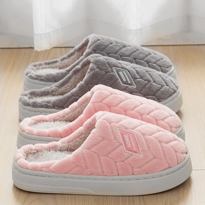 

Cozy Plush Slippers for Women Men - Soft Fleece Lined House Slippers with Non-Slip Sole, Warm Indoor Outdoor Winter Slippers