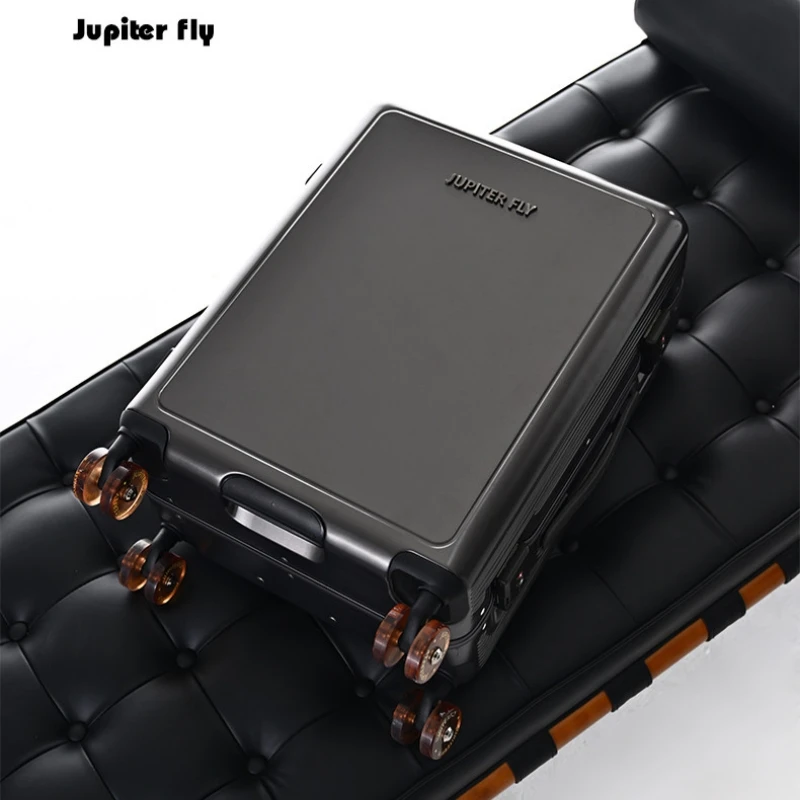 Luxury Rolling Luggage with Aluminum Narrow Frame TSA Lock Suitcase High Quality PC Hard Shell Material Travel Wide Handle Case