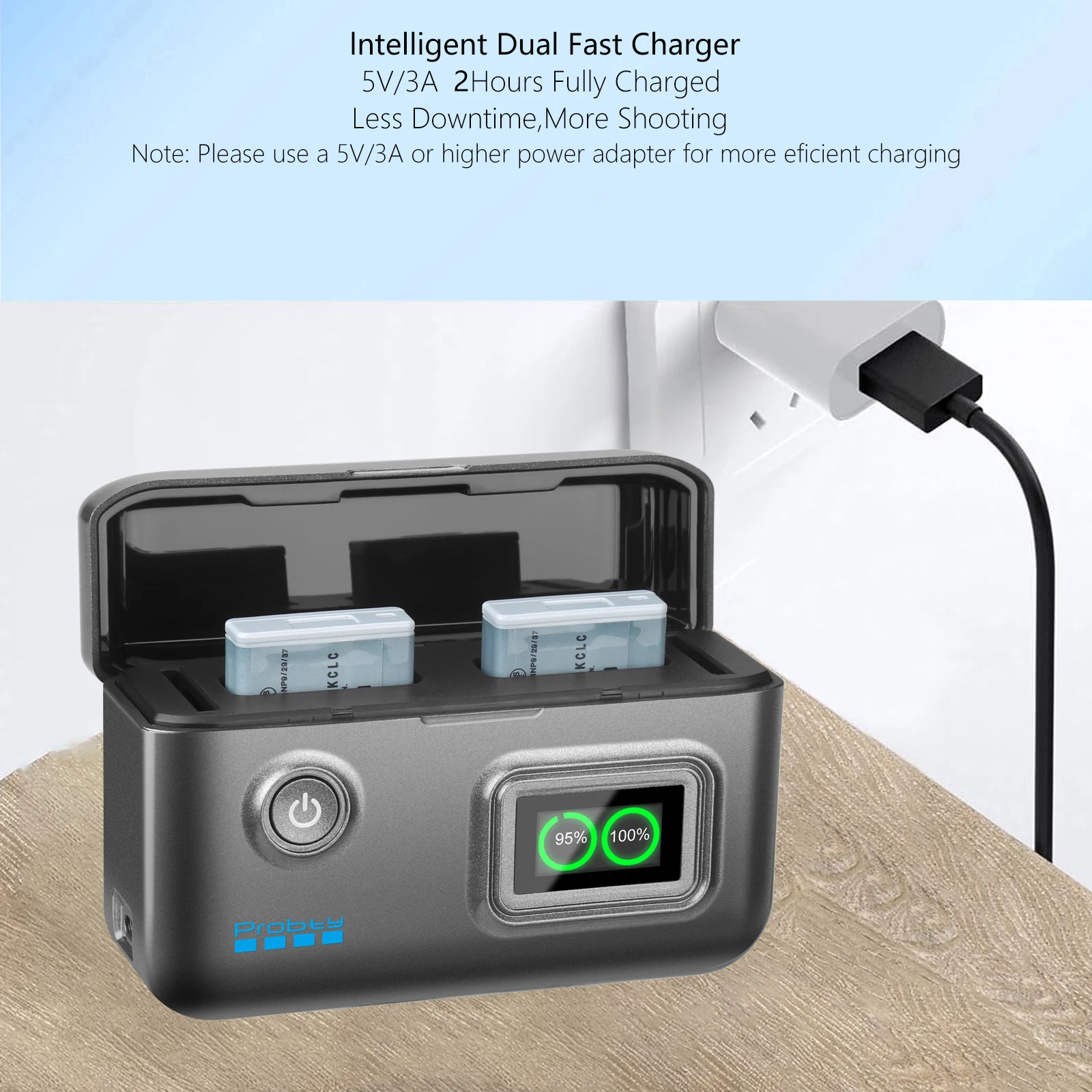 Chargeur De Batterie NB-13L Rapide 18W Llano Avec 2 USB-C Pour Canon G7X, G7X Mark III, SX740 HS - Affichage Intelligent