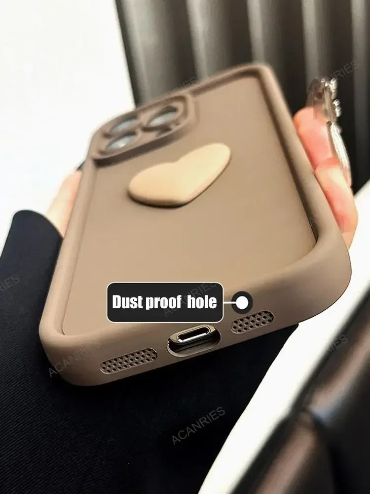 Xiaomi 15 울트라 매트 TPU 카메라 렌즈 보호 충격 방지 커버에 대한 귀여운 3D 러브 하트 실리콘 케이스 Xiaomi Mi 15Ultra