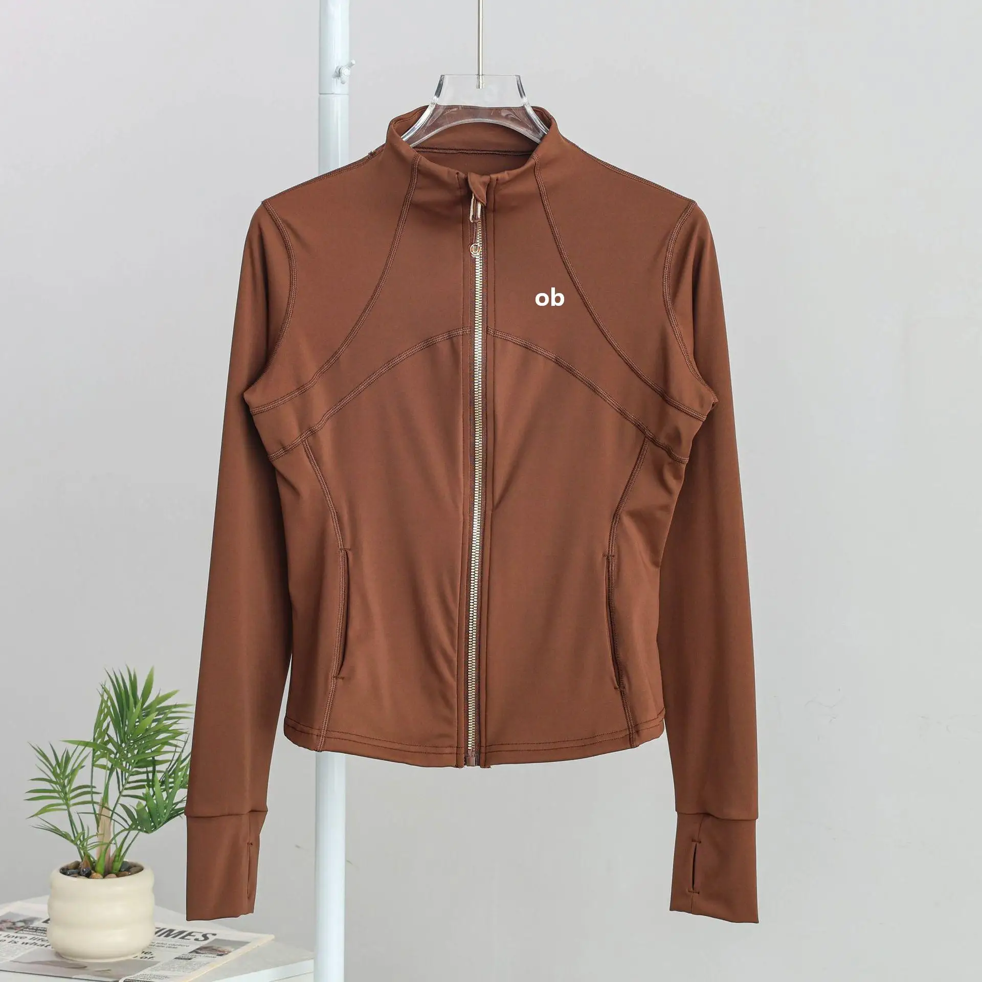 2026 Yoga Jacket Fitness Clothing Slimming and Shaping Pants Standing Collar Sports Long Sleeve Casual Running 5