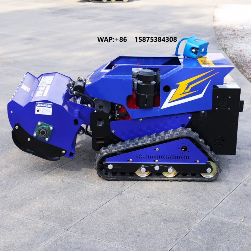 Multi Functional Flail Type Intelligent Remote Controlled Lawnmower Self Propelled Tracked Agricultural and Forestry Mower 180