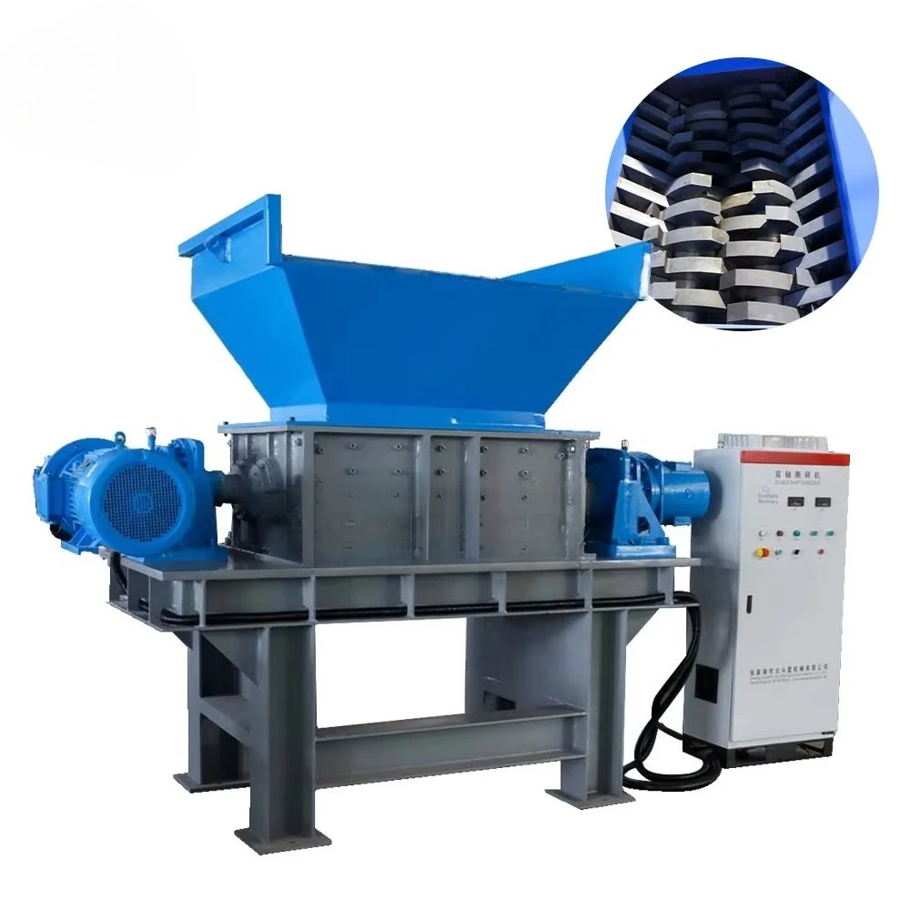 

Heavy Duty Industrial Double Shaft Automatic Shredder Machine Twin Shaft Shredder Crusher for Waste Car Tyres Rubber Plastic
