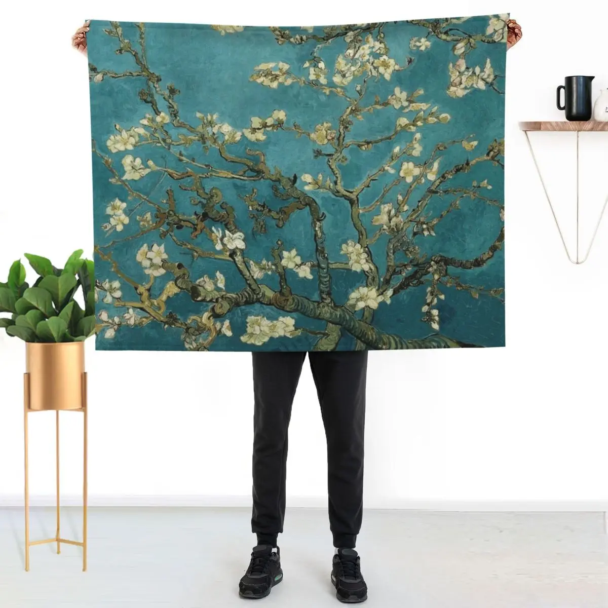 

Almond Blossom Throw Blanket Multi Purpose Soft Warm Blanket for Home Travel