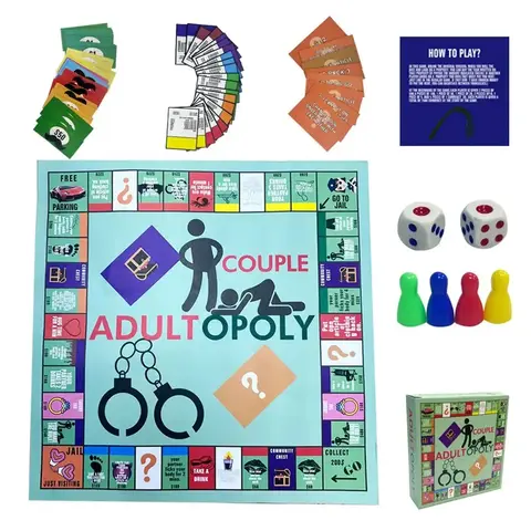 ~~Adultopoly Board Game Couple Adult Opoly Board Game Relationship Card Game Portable Couple Game Valentines Gifts for Him Her