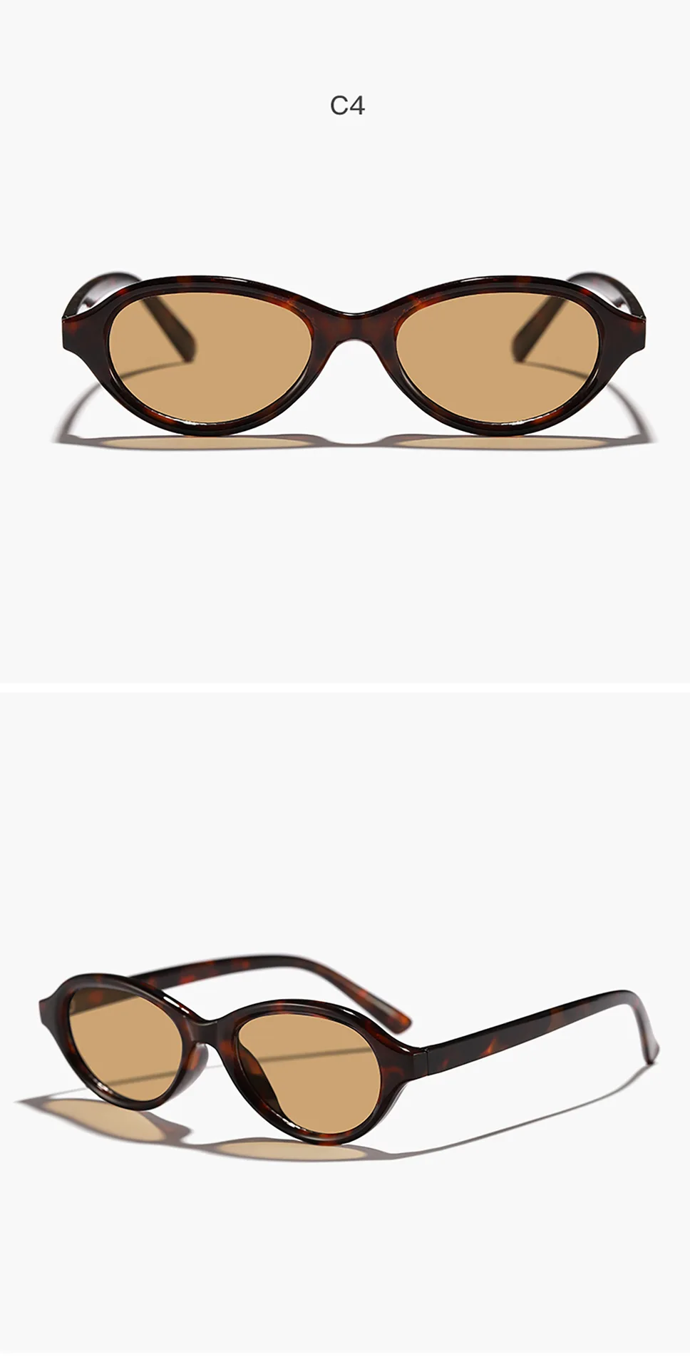 JNPCXI Neue Retro Ovale Sonnenbrille Damen Mode-Sonnenbrillen UV400 Herren Trendige Leopardenmuster Schwarze Verlaufsgläser – Detail 12