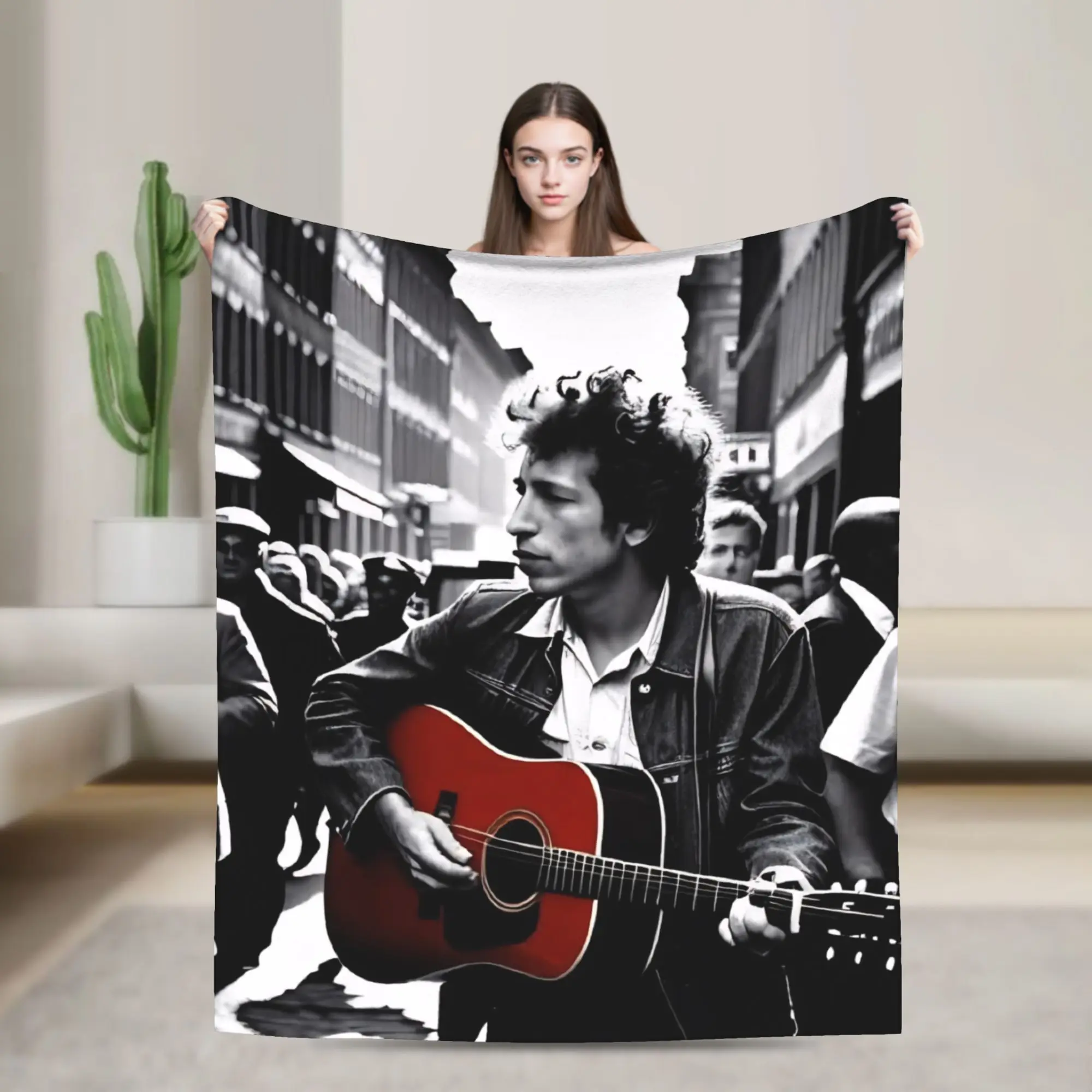 Bob Dylan Singer Throw Blanket for Couch  Fuzzy Soft Plush Blanket 50x60 Inch Multiple Sizes Bedspreads for All Seasons