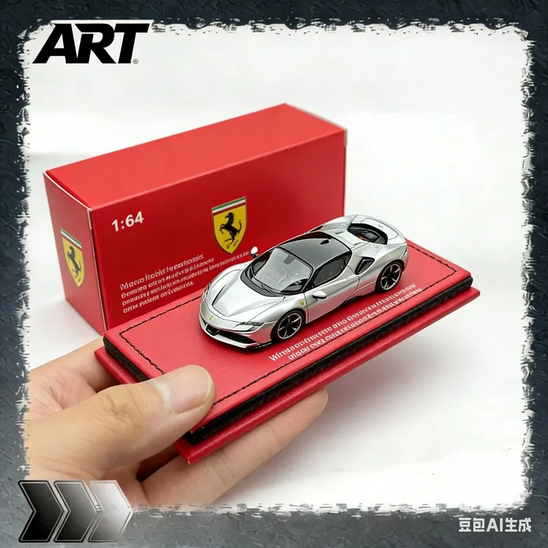 

ART 1: 64 SF90 die-cast realistic static resin car model, boys' holiday gift toy, adult collection piece.