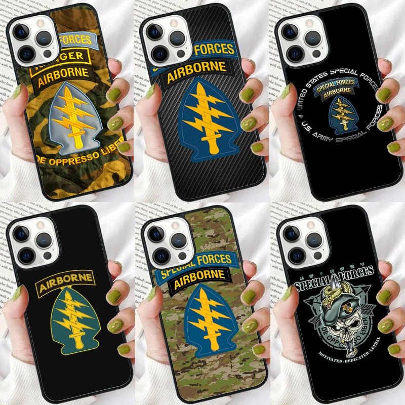 Special Forces Airborne Phone Case For iPhone 16 15 14 plus XR XS 11 12 13 Pro max Soft Bumper Shell Cover coque