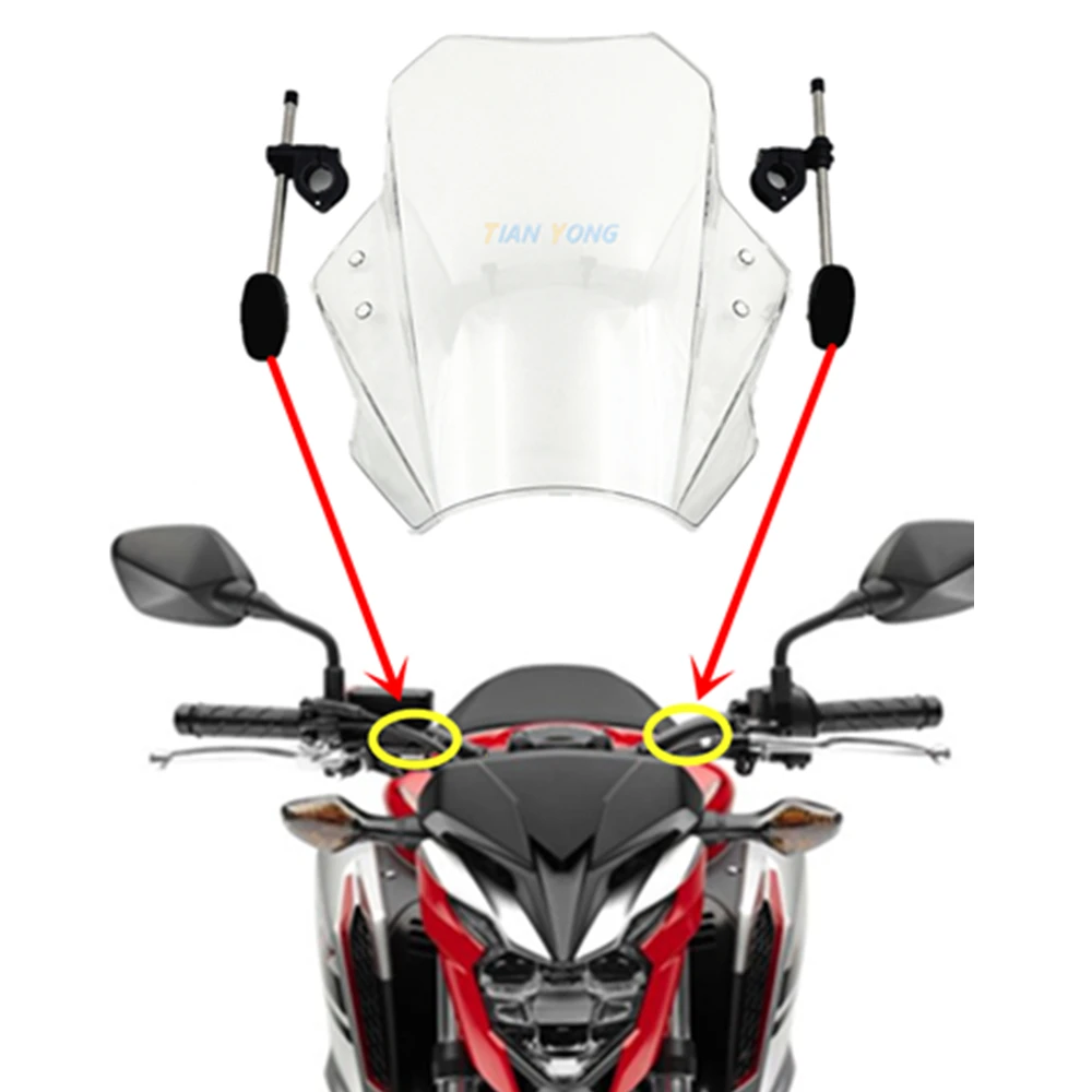 

Ветровой дефлектор для лобового стекла мотоцикла Honda CB650F CB 650F CB650 F с зажимом Регулируемый универсальный удлинитель для лобового стекла