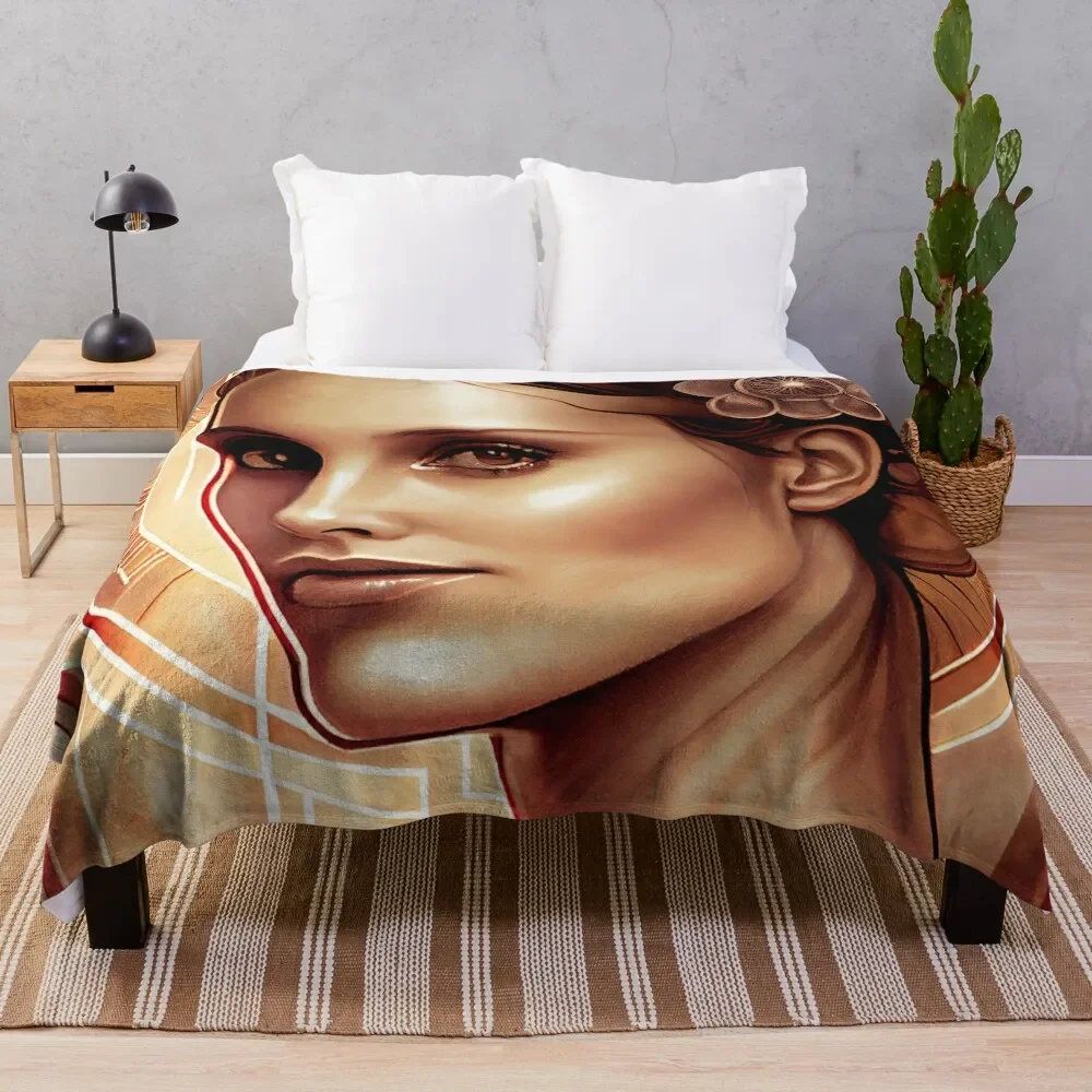 

Portrait of Natalie Portman Throw Blanket Flannels Designers Soft Big Soft Plush Plaid Blankets