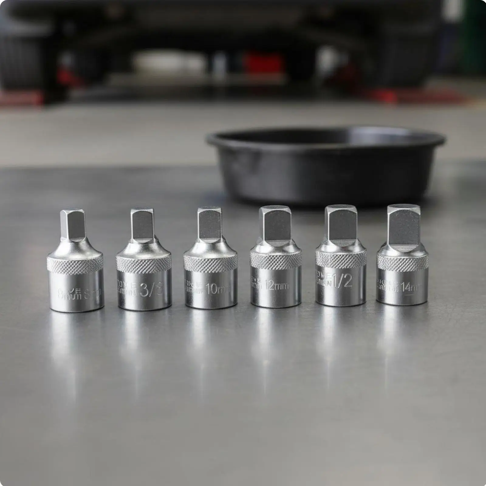 Wrench Socket Set Multiple Size Square Head Oil Drain Plug Remover High Strength Kit for Auto Workshop