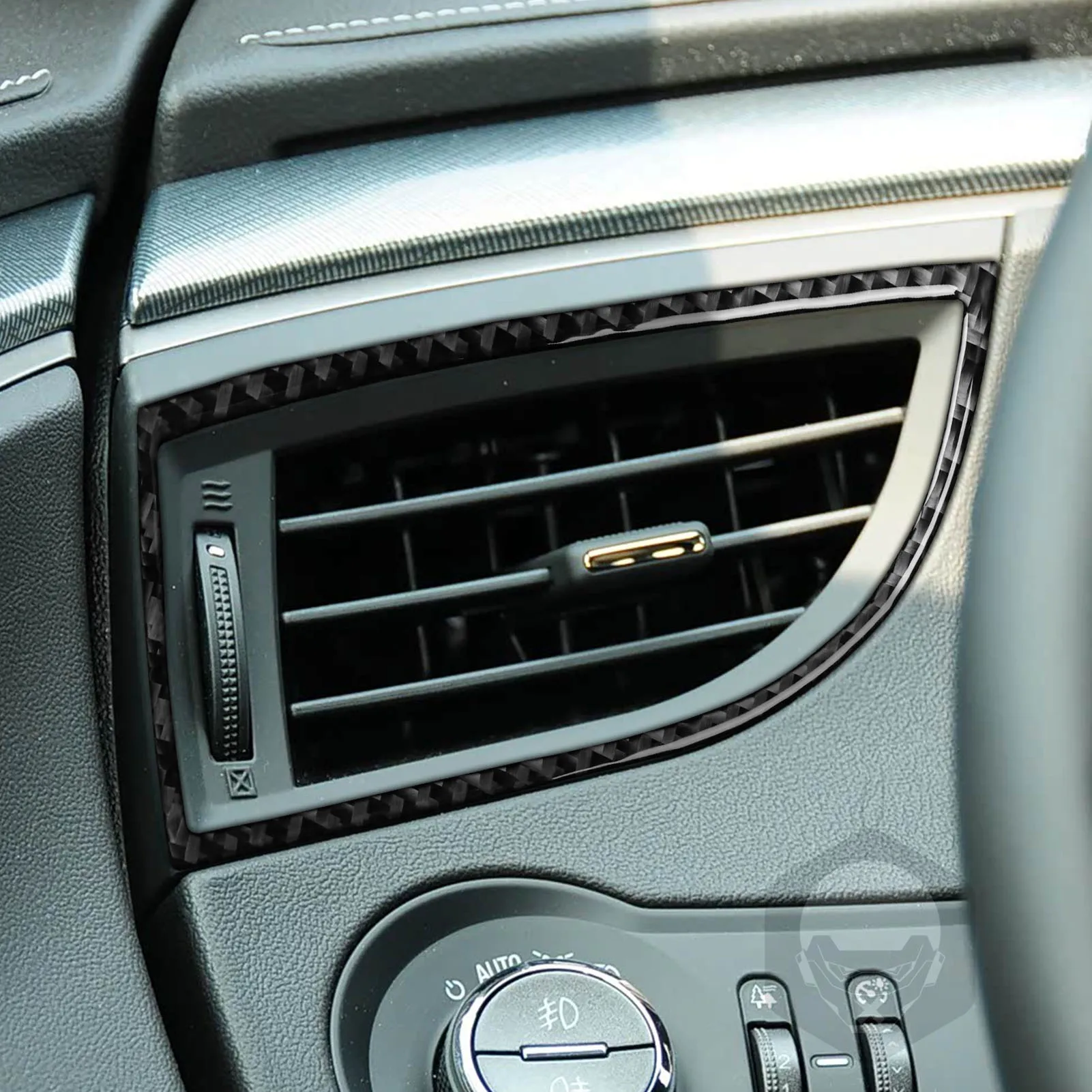 For Buick LaCrosse CX CXL CXS 2010 2011 2012 2013 Flexible Real Carbon Fiber 2-Piece Side Air Vent Trim Set