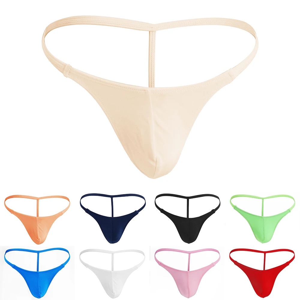 Tanga transparente de tiro bajo para hombre, ropa interior Sexy, Bikini que mejora la ropa interior, parte trasera en T, calzoncillos laterales