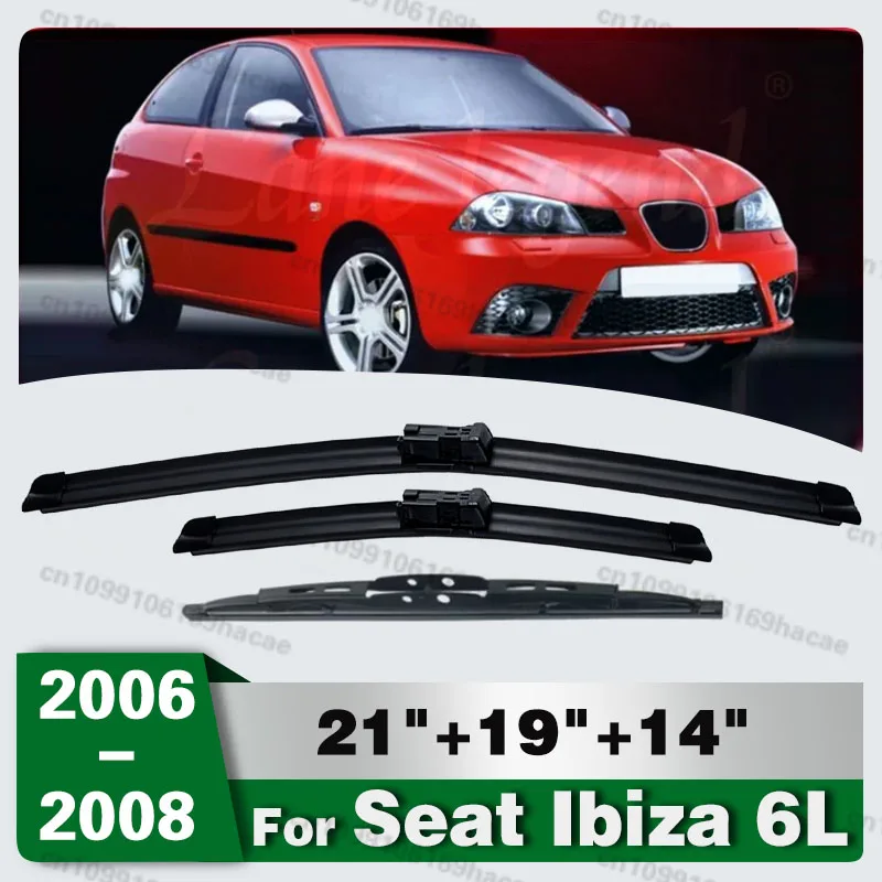

Wiper Front & Rear Wiper Blades Set For Seat Ibiza 6L 2006 - 2008 Windshield Windscreen Window Brushes 21"+19"+14"