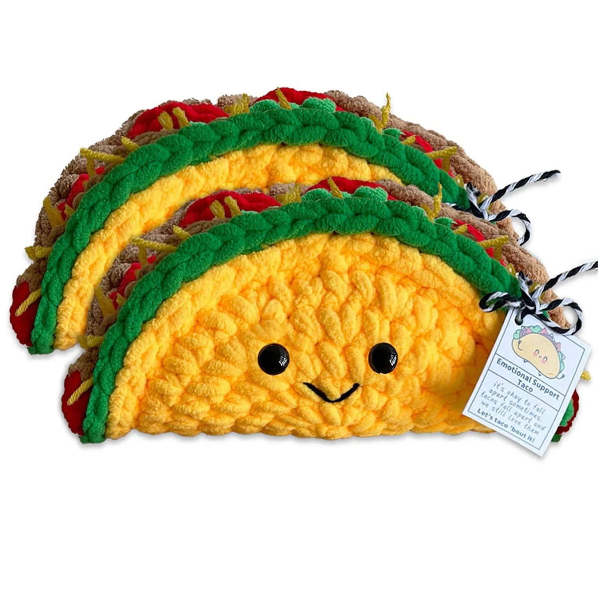 Emotional Tacos, Crochet, Handmade Cute Positive Tacos, Sentimental Gifts for Friends and Family, Plush Toys