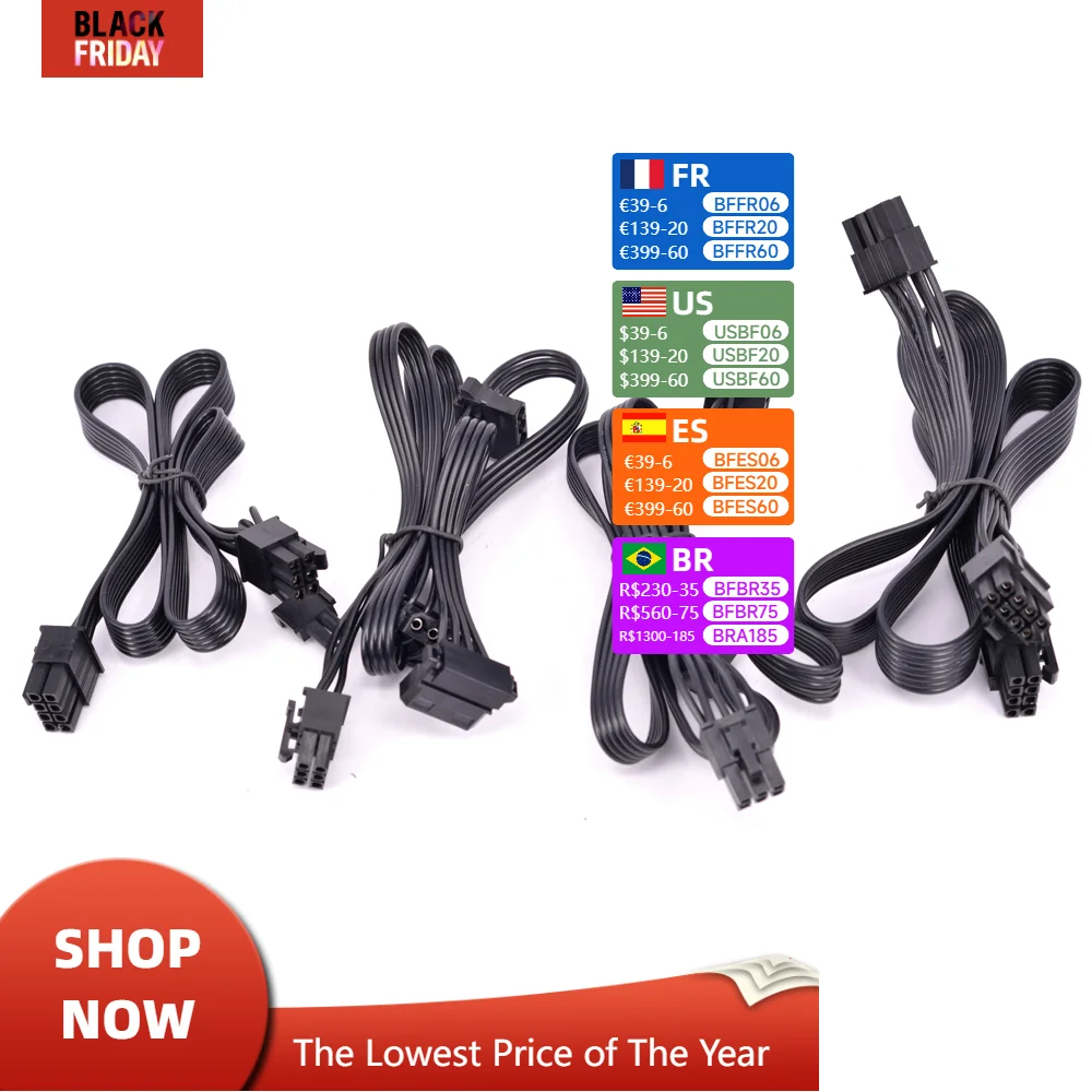 PCIe 6Pin 1 ถึง 3 IDE SATA PCI-e 8Pin 2 พอร์ต 6 + 2pinสายไฟสำหรับCORSAIR vengeance 650M 550M Bronze 750M 650M Sliver