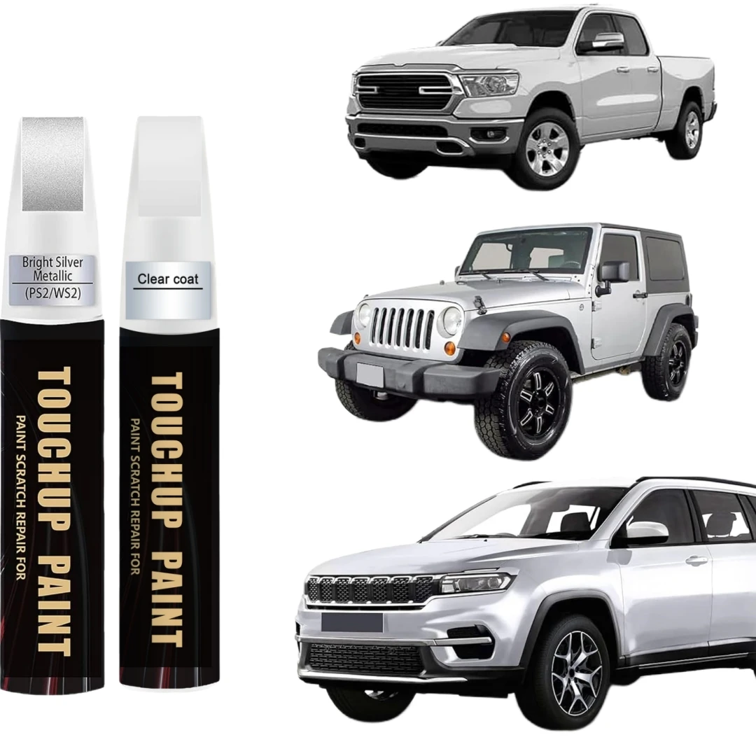 Bright Silver Metallic PS2/WS2 for JEEP Touch Up Paint Kit[2K Clear Coat Included],Exact Color Match Touch Up Paint