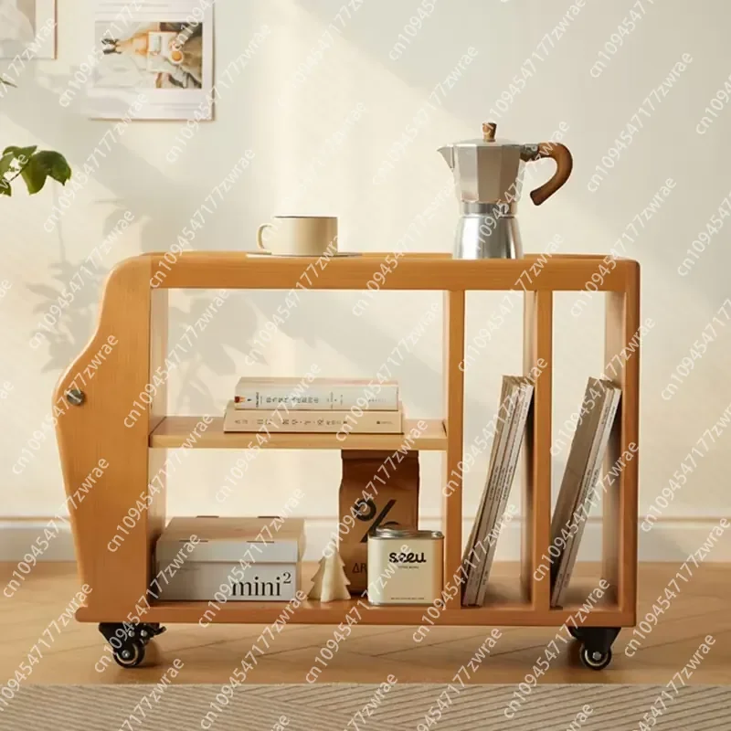 Living Room Bedroom Mobile Slide Under Couch Sofa Snack End Table With Wheels Coffee Side Table