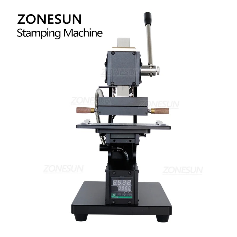 ZONESUN Manual Leather Wood Wallet Hot Foil Stamping Machine Heat Press Machine Presses Tool with Infrared Locator