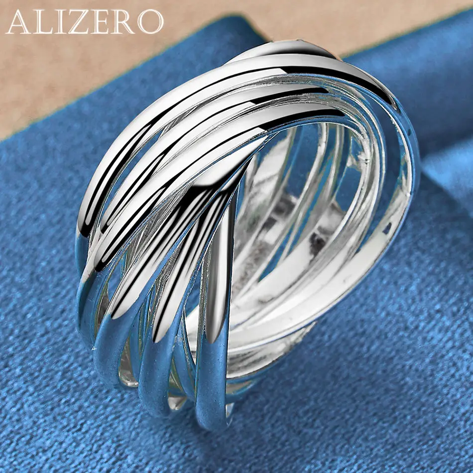 

ALIZERO 925 Sterling Silver Five Circles Ring For Women Men Fashion Party and Daily Wear Jewelry Gifts