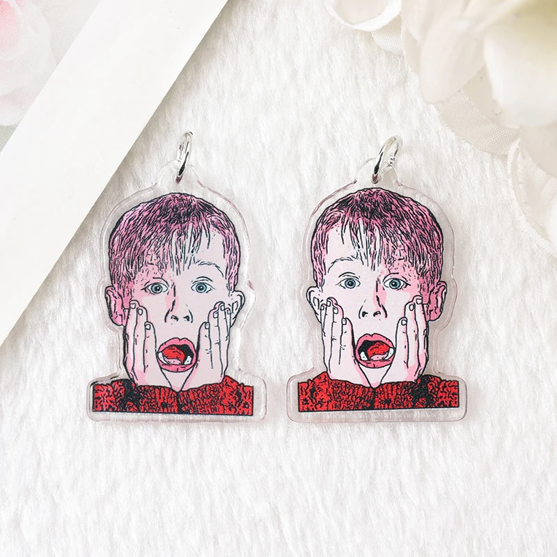 10Pcs Horror Movie Charms Acrylic Creative Spooky Pendant For Necklace Diy Making