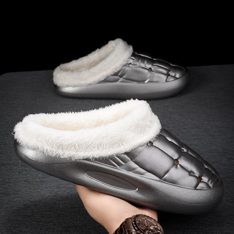 Cushioned Cotton Slippers Soft Gentle Fabric Upper Warm Plush Interior Anti Slip House Footwear for Bedroom Household Indoor