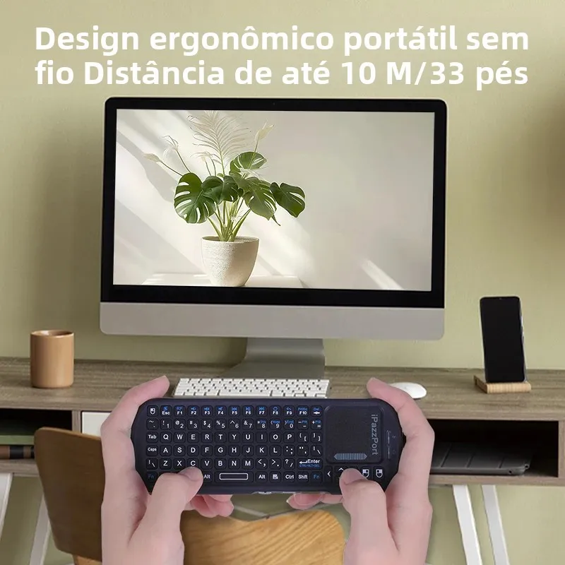 Mini teclado sem fio Bluetooth 2.4g com combinação de mouse touchpad para Android /PC/Tablet/PS4/Raspberry Pi 3/HTPC
