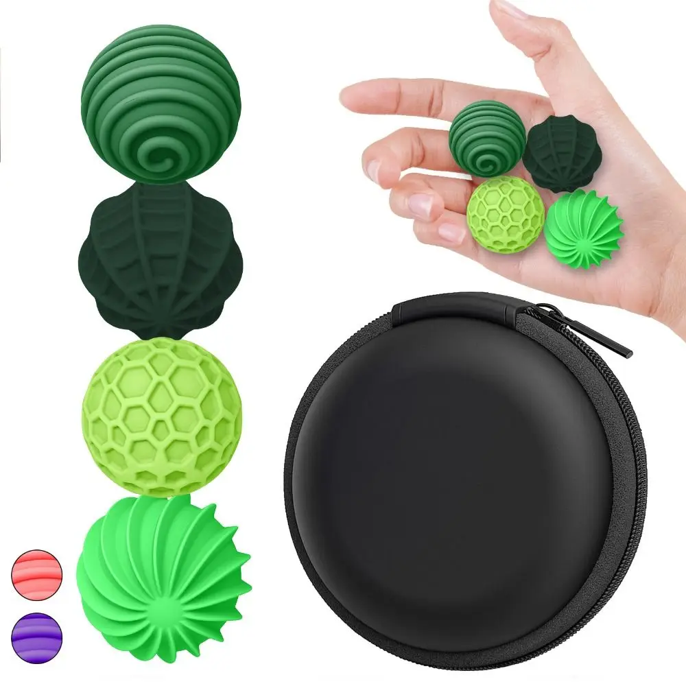 4Pcs Silent Magnetic Fidget Balls Silicone Shell Attraction Textures Silicone Fidget Balls Anti-Stress Sensory Fidget Ball