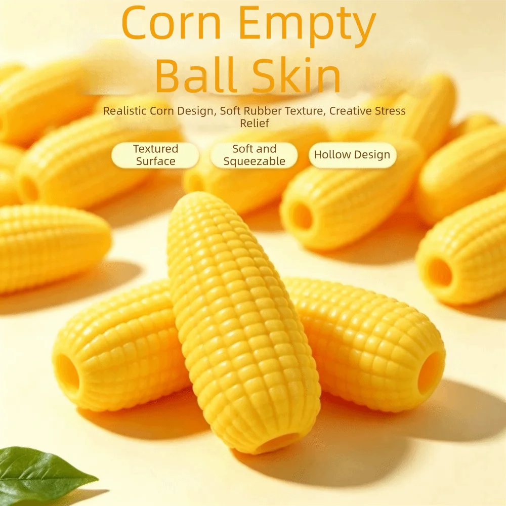 Corn DIY Empty Ball Skin Soft TPR Simulation DIY Pressure Ball Kit Fillable With Lid Handmade Ball Skin Craft Making Accessory