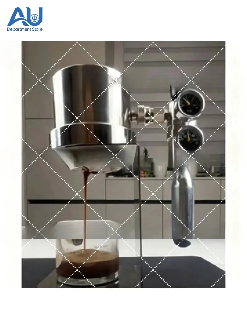 Portable Pneumatic Coffee Maker 9Bar Extraction Stainless Steel Household Italian Espresso Machine