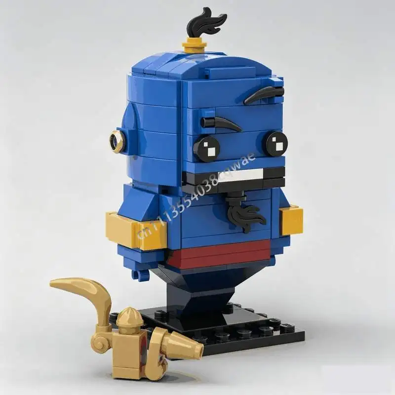 132Parts Genie Character MOC Brickheadz Figure Model Custom Puzzle DIY Assembly Toy Collection Display Educational Creative Gift
