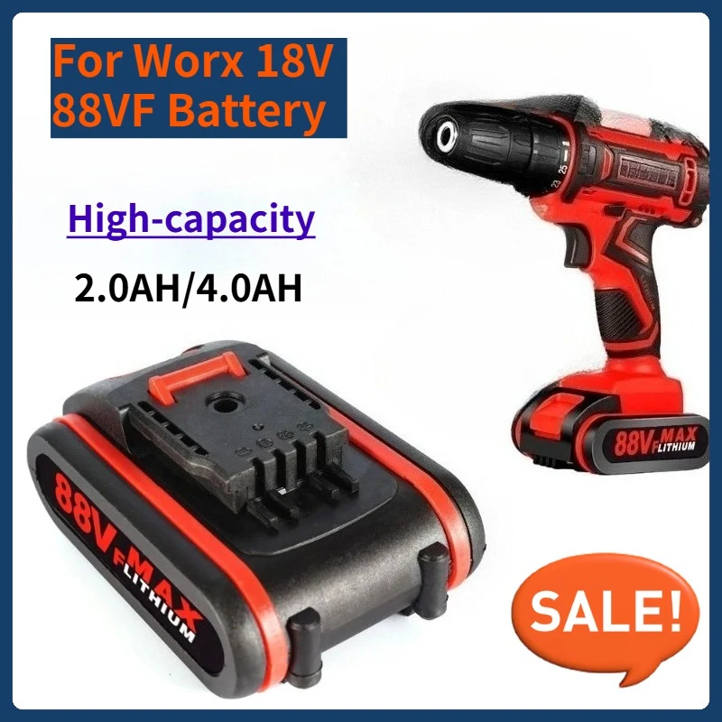 

For Worx 18V 88VF Rechargeable Lithium Ion Battery High-capacity for Electric Wrench Saw Cordless Reciprocating Saw with Charger