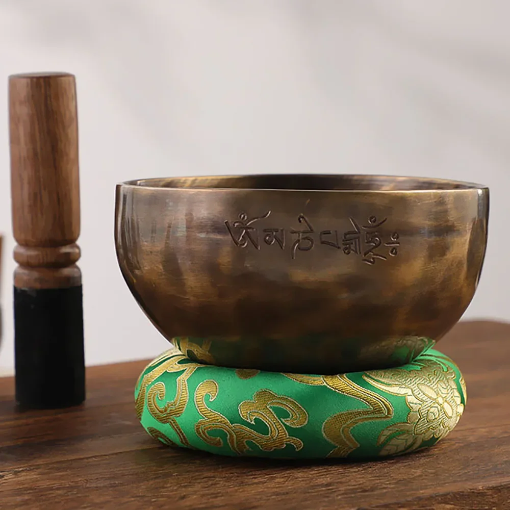 Full Moon Brass Nepal Handmade Tibetan Singing Bowl Buddhism Meditation Large Sound Bowl Chakras Musical Instrument Gifts