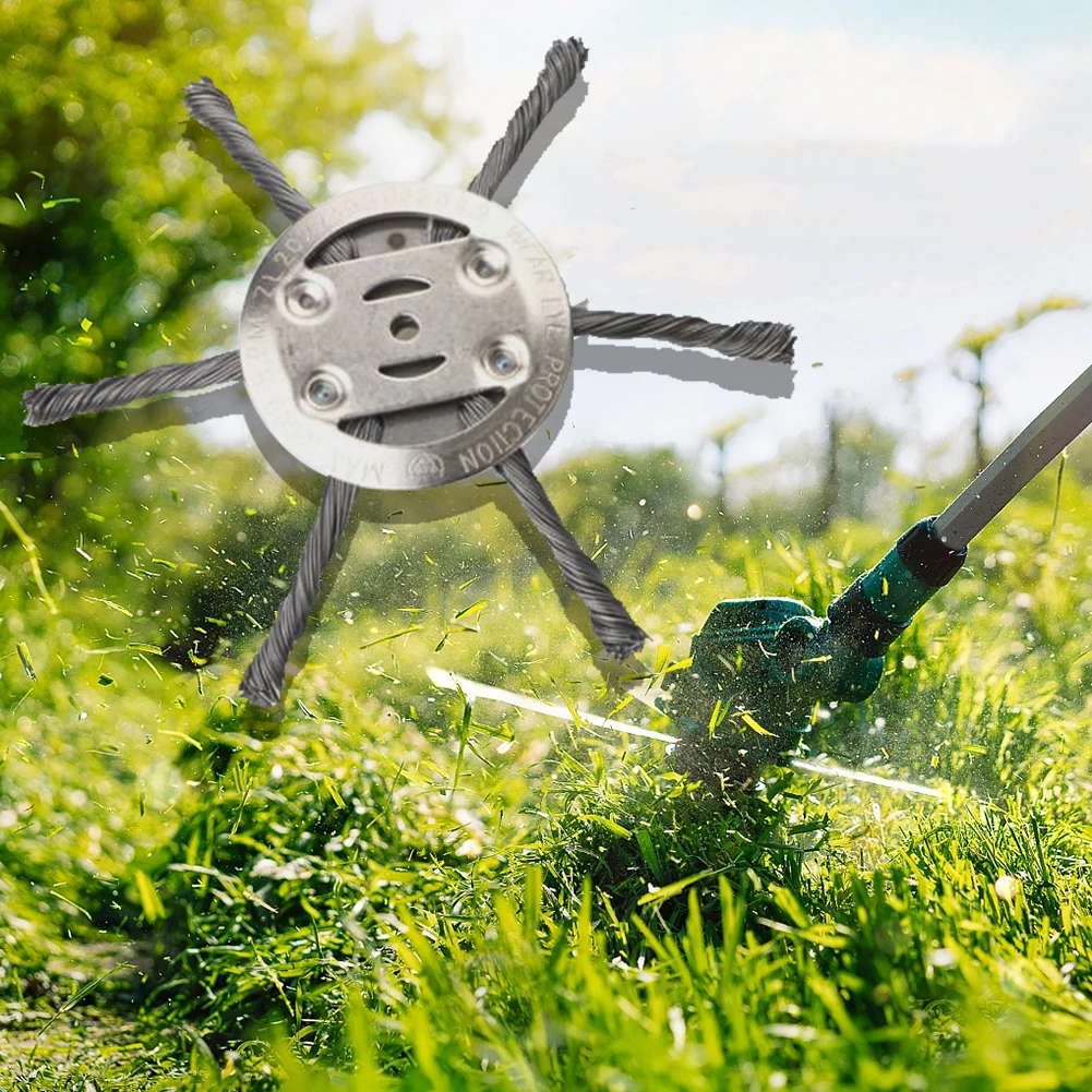 6 Inch Steel Wire Brush Cutter Trimmer Head Weeds Blade Cutter Garden Grass Trimmer Head for Moss Grass Rust Removal