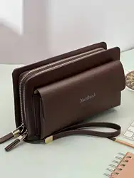 Fashion Retro Clutch Casual Large Capacity Double Zipper Handbag Cell Phone Bag Card Organizer Wallet Wallet Clutch Wristlet Bag