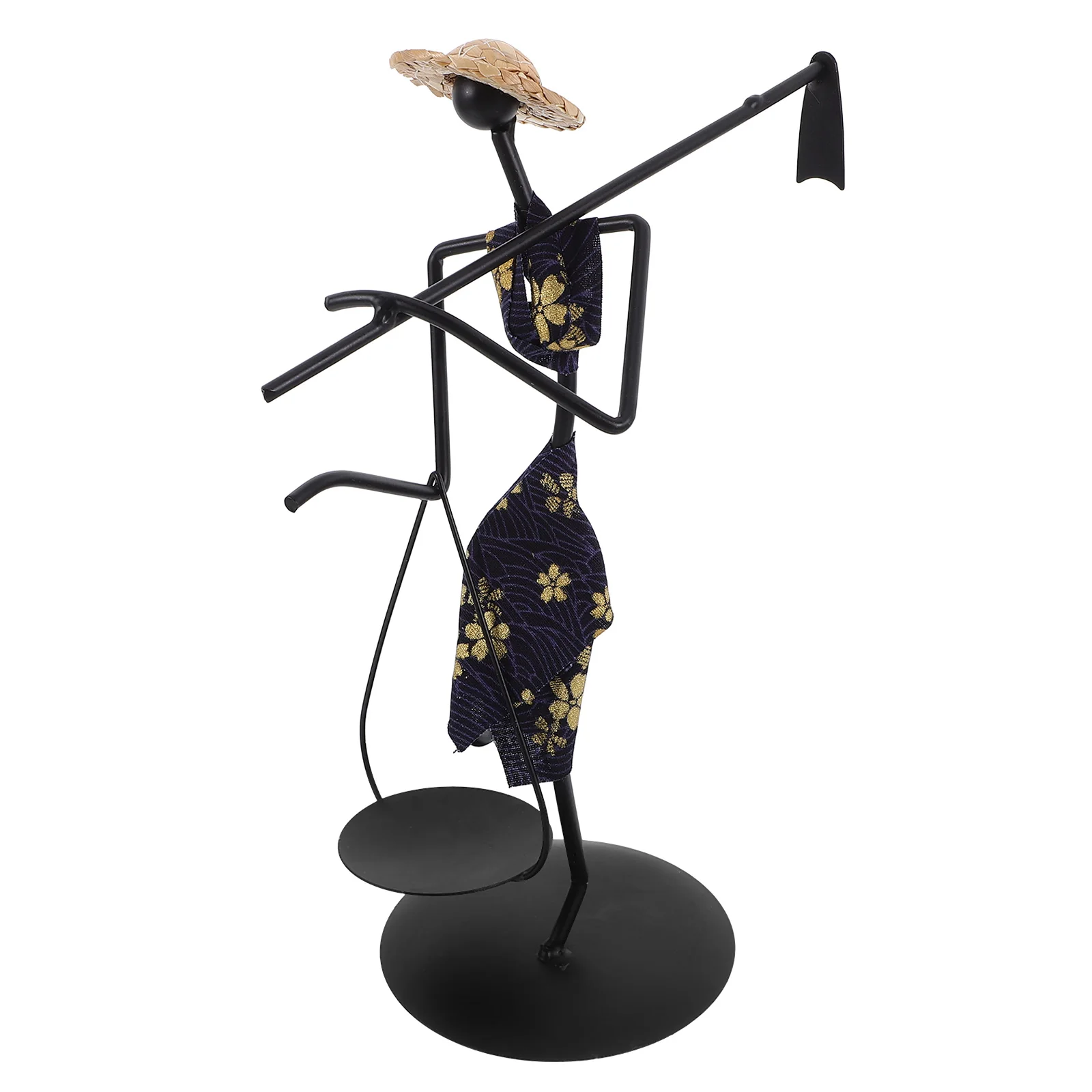 

Candlestick Carrying Loader Candleholder Holders African Figurines Iron Art Decoration Wall Lamp Miss