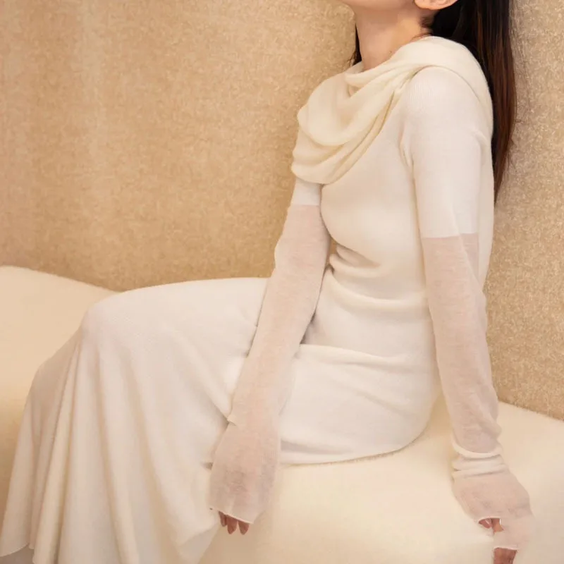 

Wool Strapless Lapel Knit Long Sleeve Womens dresses Sexy Casual Slim Peplum White Package Hip Dress 2023 Autumn Winter New