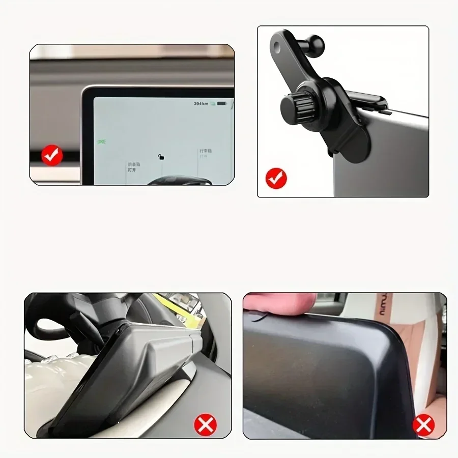 Autohalterung für schwimmende Bildschirme, Kugelkopf, universell, 17 mm, Displayhalterung, GPS-Halterung, Aufkleberbasis für Model 3/Y/S – Detail 1