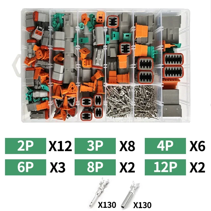 588 Stuks Deutsch Type Connector Kit Waterdichte Draad Dt Serie Connector Set Dt06 04 2/3 / 4 Pin 6/8/12 Pin Verzegelde Plug