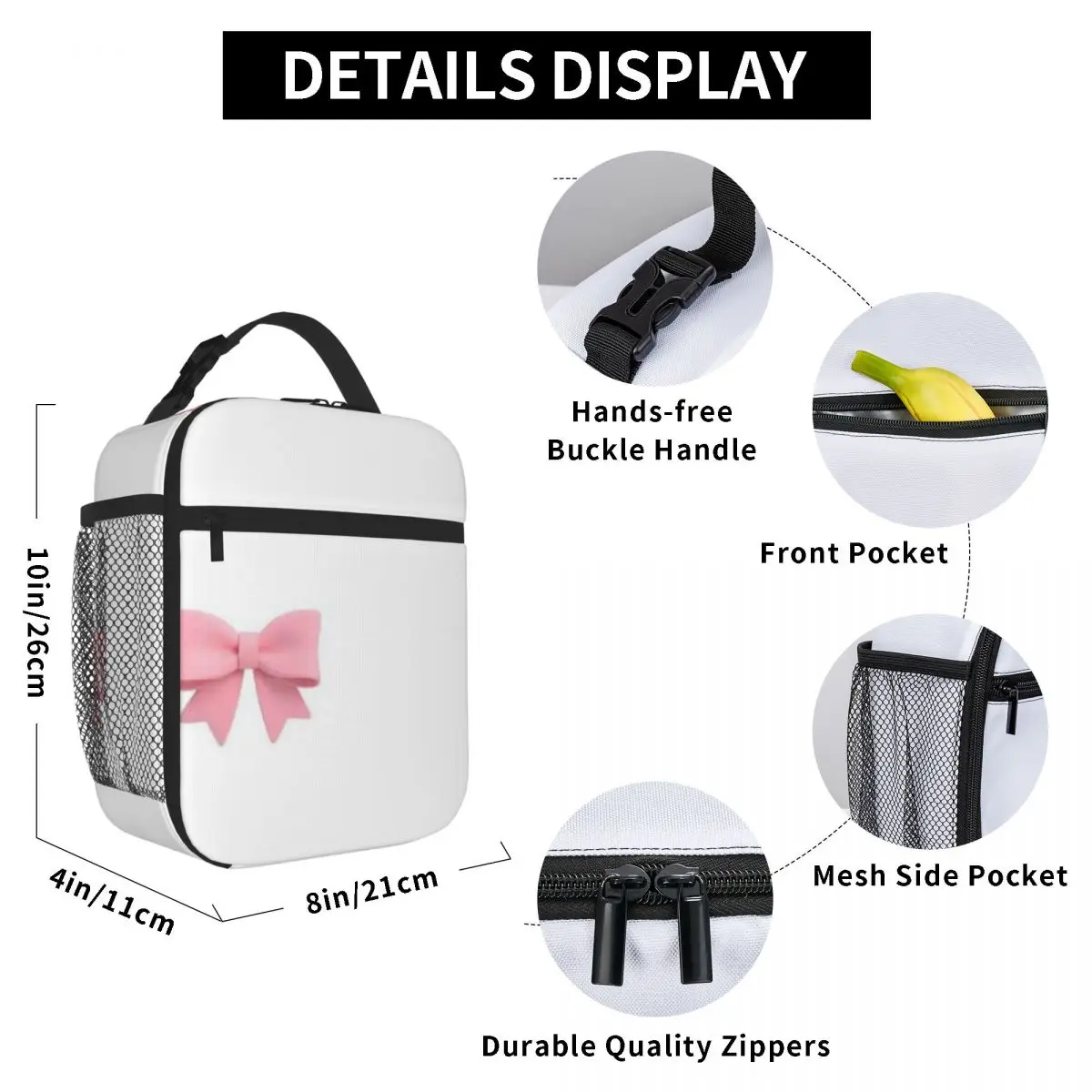Bestselling Soft Pink Bow Camouflage Sports Lunch Bag Office Picnic Break Adult Lunch Bag