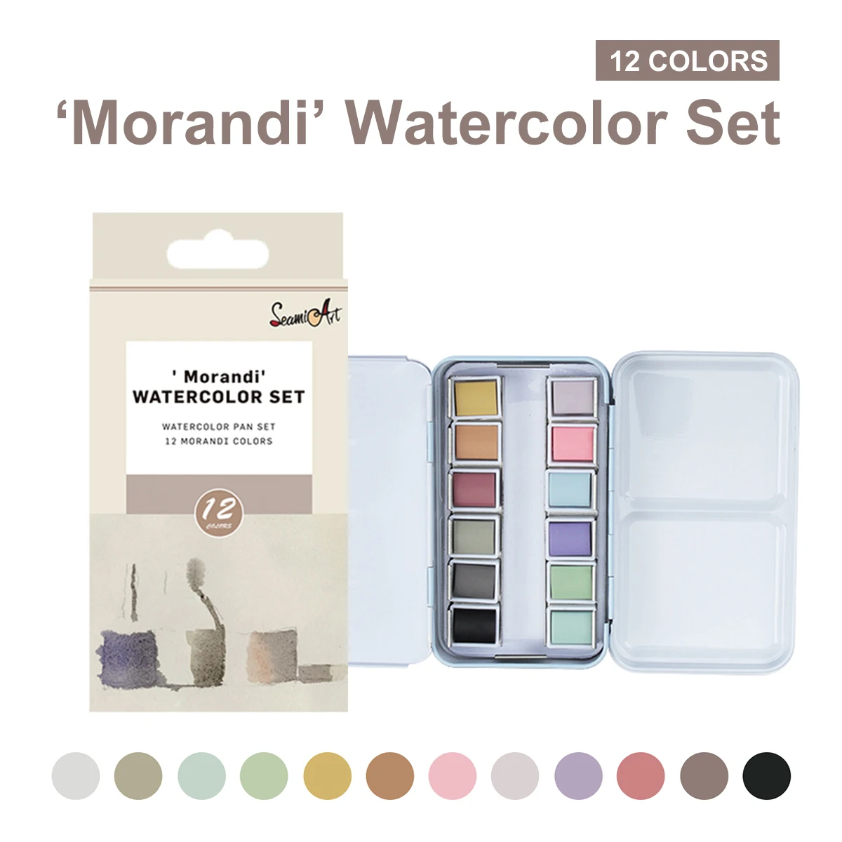 SeamiArt Watercolor Paint Solid Transparent Acuarelas Travel Hand Account Water Color Painting Illustration Art Supplies